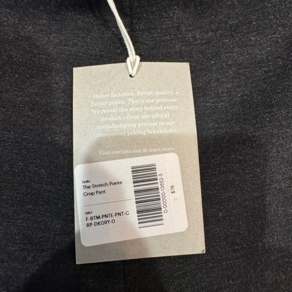 Everlane The Stretch Ponte Crop Pant‎ Charcoal Grey Womens Size 0 - Picture 3 of 7